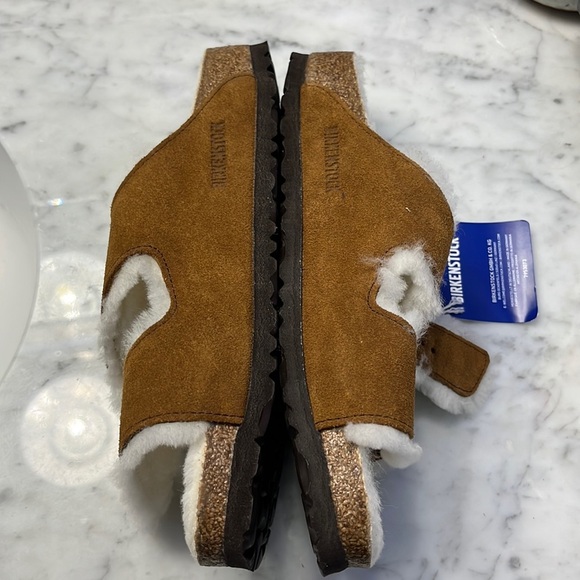 NWT Birkenstock Arizona Shearling Suede Leather Size 9 Mink Suede. - Picture 7 of 16